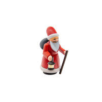 Weihnachtsmann mit Laterne Miniatur bunt, 6cm