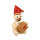 Schneemann Junior Weihnachtswichtel mit Geschenk und roter Mütze, 6cm