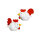 Hahn und Huhn weiß-rot, Ø 6,5cm Stück