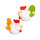 Hahn weiß-grün und Huhn weiß-gelb, Ø 8cm Stück