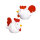 Hahn und Huhn weiß-rot, Ø 8cm Stück