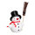 Schneemann mit Besen weiß, 6,5cm