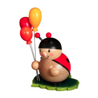 Marienkäfer mit Luftballon bunt, 8cm