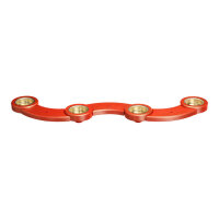 Tischleuchter Vario Schlange 4 x Teelichter rot-gold, 46,5cm