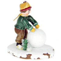 Winterkind Junge mit Schneekugel, 7cm