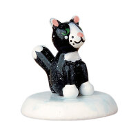 Winterkind Katze schwarz Miniatur Stück, 3cm