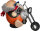 Kugelräucherfigur Hobby-Biker, Räuchermännchen, 10cm, Seiffener Volkskunst