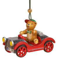 Baumbehang Miniatur Auto mit Teddy, 10cm