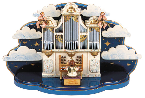 Orgel mit kleiner Wolke ohne Spielwerk für Hubrig Engel Orchester, 35 x 13cm