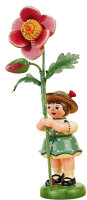 Blumenkind Mädchen mit Heckenrose, 11cm