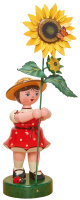Blumenkind Mädchen rot mit Sonnenblume groß, 60cm