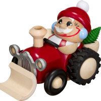 Kugelräucherfigur Nikolaus mit Traktor,...