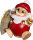 Kugelräucherfigur Weihnachtsmann mit Sack und Glocke, 11cm