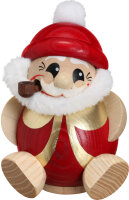 Kugelräucherfigur Weihnachtsmann rot-gold, 11cm