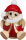 Kugelräucherfigur Weihnachtsmann rot-gold, Räuchermännchen, 11cm, Seiffener Volkskunst