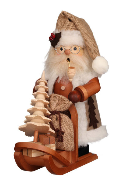 Räuchermann Weihnachtsmann mit Schlitten, 28cm, Ulbricht