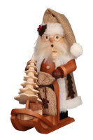 Räuchermann Weihnachtsmann mit Schlitten, 28cm