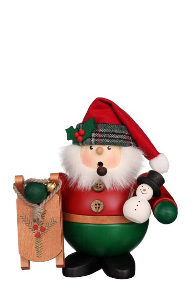 Räuchermann Weihnachtsmann mit Schlitten, 16cm, Ulbricht