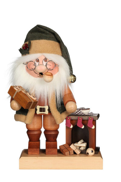 Räuchermann Wichtel Weihnachtsmann am Kamin, 28,5cm