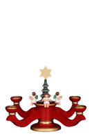 Adventsleuchter in rot mit Engeln, 20cm